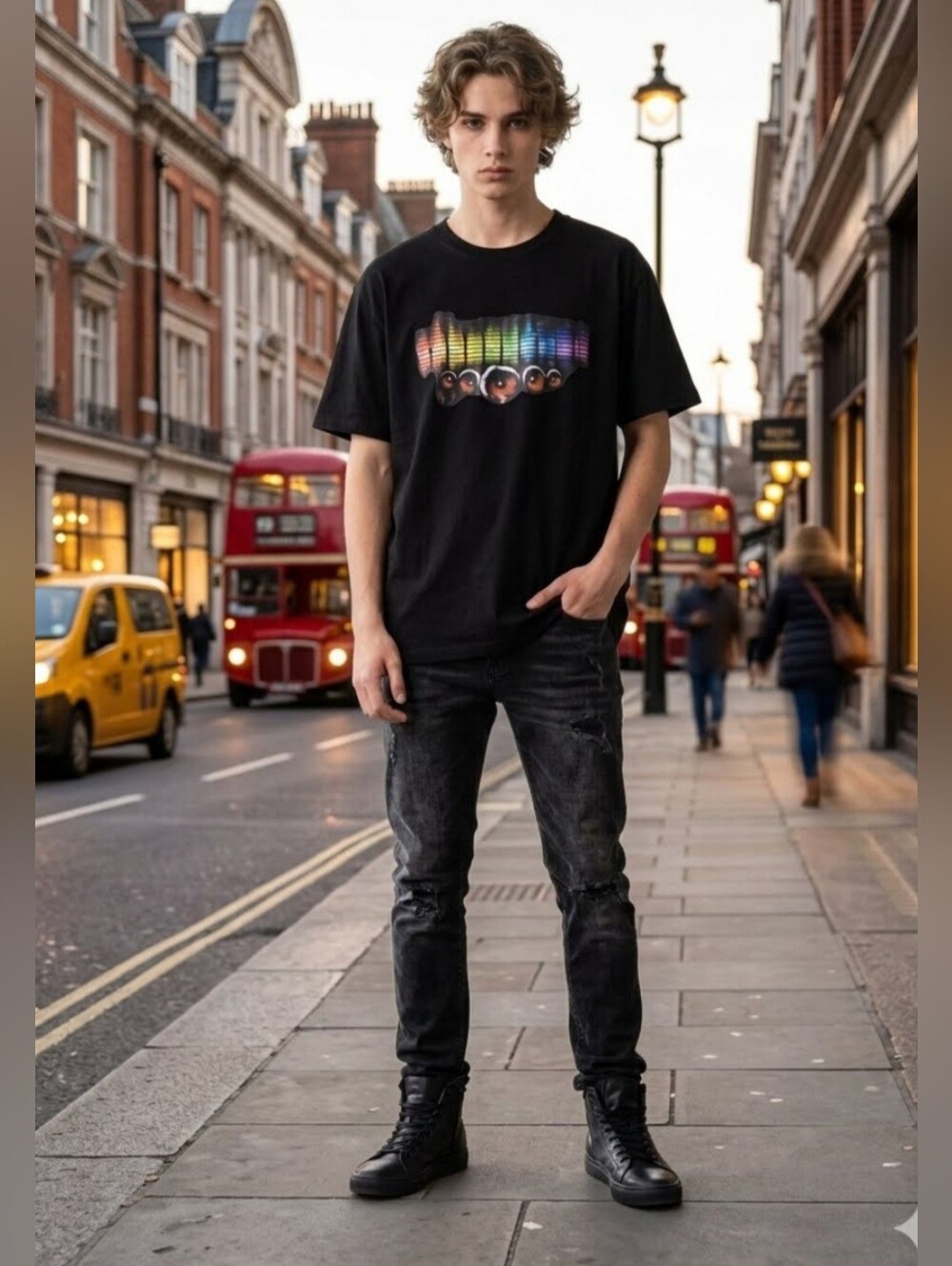 L Rainbow Equalizer Shirt Sz L